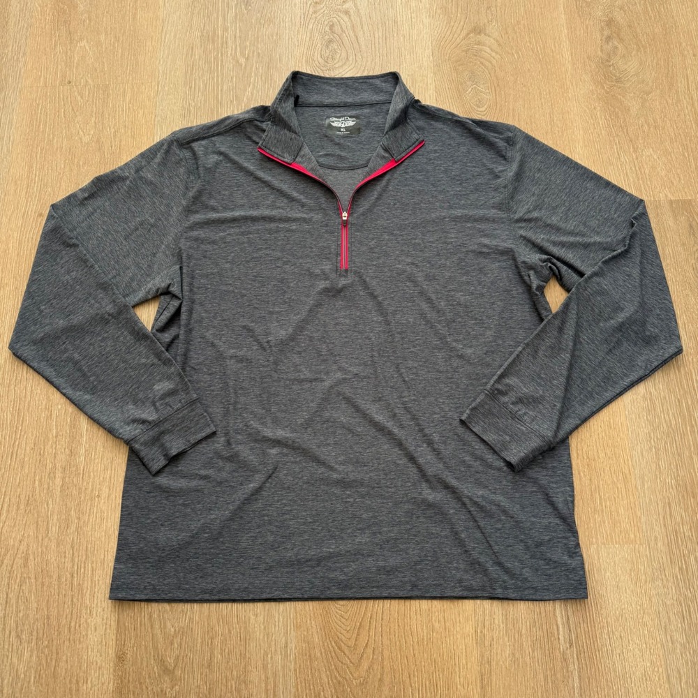 Straight Down Quarter Zip Pullover Mens XL Grey Performance Long‎ Sleeve Shirt - Picture 2 of 9